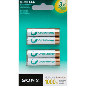 Sony Cycle Energy AAA NiMH, 800 mAh Batteries, 4-Pack: Picture 1 regular