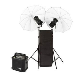  Bowens Gemini 400Rx 2 Head Monolight Kit - with Umbrellas, Stands, Lamps, Reflectors, Kit Case - Bundle With Small Travelpak 