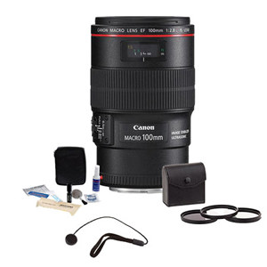  Canon EF 100mm f/2.8L IS USM Macro AF Lens Kit, - U.S.A - with 67mm Photo Filter Kit, Lens Cap Leash, Professional Lens Cleaning Kit 
