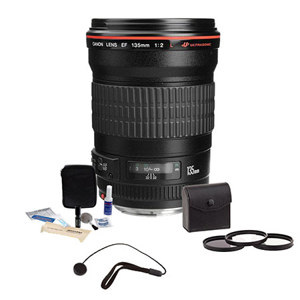  Canon EF 135mm f/2L USM AutoFocus Telephoto Lens Kit, USA with 72mm Photo Essentials Filter Kit, Lens Cap Leash, Professional Lens Cleaning Kit, 