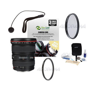  Canon EF 17-40mm f/4L USM Ultra Wide Angle Zoom Lens with Case and Lens Hood - USA 
