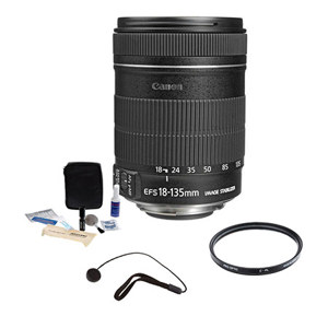  Canon EF-S 18-135mm f/3.5-5.6 IS Auto Focus Lens Kit, - U.S.A - with Pro Optic 67mm Multi Coated UV Filter, Lens Cap Leash, Professional Lens Cleaning Kit 