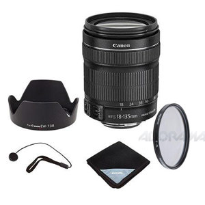  Canon EF-S 18-135mm f/3.5-5.6 IS STM Lens - Bundle With Pro Optic 67MM MC UV Filter, Pro-Optic Lens Wrap 15X15 Black, Lens Hood Type EW-73B, CapKeeper 2 Lens Cap Leash 