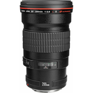  Canon EF 200mm f/2.8L-II (USM) Auto Focus Telephoto Lens with Case & Hood - USA 