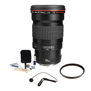  Canon EF 200mm f/2.8L-II (USM) AF Telephoto Lens Kit, USA with Pro Optic 72mm Multi Coated UV Filter. Lens Cap Leash, Professional Lens Cleaning Kit 