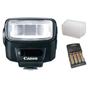  Canon Speedlite 270EX II Flash Basic Outfit, with 4 NiMH Batteries, Charger, Sto-Fen Omni-Bounce 