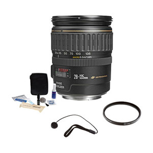  Canon EF 28-135mm f/3.5-5.6 IS USM Image Stabilized AF Lens Kit, USA with Pro Optic 72mm MultiCoated UV Filter , Lens Cap Leash, Professional Lens Cleaning Kit 