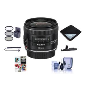  Canon EF 28mm f/2.8 IS USM Lens - U.S.A. Warranty - Bundle - with Pro Optic 58mm Digital Essentials Filter Kit, Lens Cap Leash, Professional Lens Cleaning Kit 