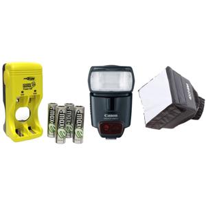  Canon Speedlite 430EX II Flash Basic Outfit with 4 NiMH Batteries, Charger, Flashpoint Mini Softbox Diffuser - U.S.A. Warranty 
