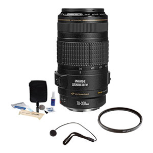  Canon EF 70-300mm f/4-5.6 IS USM Autofocus Lens Kit, USA with Pro Optic 58mm MC UV Filter, Lens Cap Leash, Professional Lens Cleaning Kit 