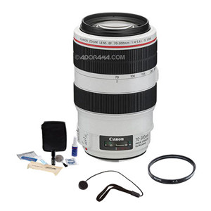  Canon EF 70-300mm f/4-5.6L IS USM Autofocus Telephoto Zoom Lens Kit - USA with Pro Optic 67mm MC UV Filter, Lens Cap Leash, Professional Lens Cleaning Kit 