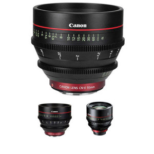  Canon Cinema Prime EF Mount - 3 Lens Bundle - with CN-E 50mm T1.3 L F Lens, CN-E 85mm T1.3 L F Lens, CN-E 135mm T2.2 L F Lens 
