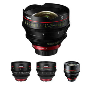  Canon Cinema Prime EF Mount - 4 Lens Bundle - with CN-E 14mm T3.1 L F Lens, CN-E 24mm T1.5 L F Lens, CN-E 50mm T1.3 L F Lens, CN-E 135mm T2.2 L F Lens 