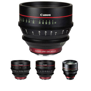  Canon Cinema Prime EF Mount - 4 Lens Bundle - with CN-E 24mm T1.5 L F Lens, CN-E 50mm T1.3 L F Lens, CN-E 85mm T1.3 L F Lens, CN-E 135mm T2.2 L F Lens 