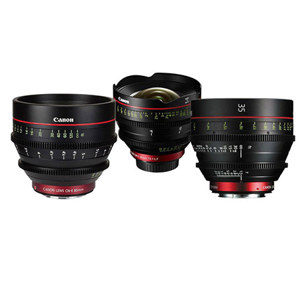  Canon Cinema Prime EF Mount - 3 Lens Bundle - 14mm T3.1 L F Lens, 35mm T1.5 L F Lens, 85mm T1.3 L F Lens 
