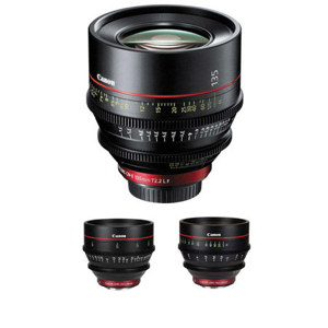  Canon Cinema Prime EF Mount - 3 Lens Bundle - with CN-E 24mm T1.5 L F Cine Lens, CN-E 50mm T1.3 L F Cine Lens, CN-E 135mm T2.2 L F Lens 