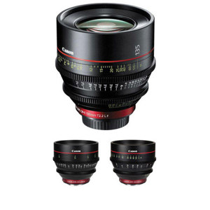  Canon Cinema Prime EF Mount - 3 Lens Bundle - with CN-E 24mm T1.5 L F Lens, CN-E 85mm T1.3 L F Lens, CN-E 135mm T2.2 L F Lens 