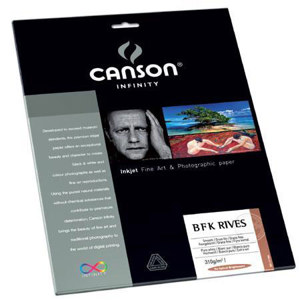  Canson B F K Rives, 100% Cotton Rag Smooth Bright White Matte Inkjet Paper, 310gsm, 8.5x11", 10 Sheets 
