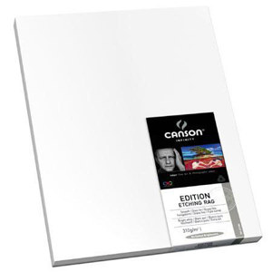  Canson Edition Etching, 100% Cotton Rag Smooth Bright White Fine Art Matte Inkjet Paper, 310gsm, 17x22", 25 Sheets 