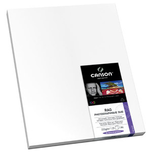  Canson Rag Photographique 100% Cotton Rag, Double Sided, Ultra Smooth White Matte Inkjet Paper, 220gsm, 13x19", 25 Sheets 