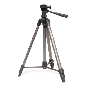  Canon Deluxe Tripod 300 with 3-Way Pan Head, Quick Release, Built-in Bubble Level (Extends to 62", folds to 23") with Case 