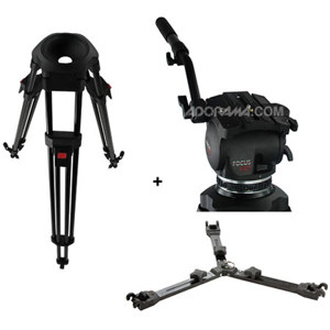  Cartoni Focus HD Fluid Head with 1 Stage Carbon Fiber Tripod, Mid-Level Spreader and Soft Case 