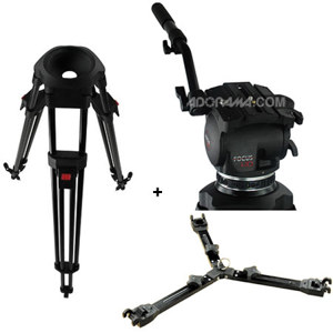  Cartoni Focus HD Fluid Head with 2 Stage Aluminum ENG Tripod, Mid-Level Spreader and Soft Case 