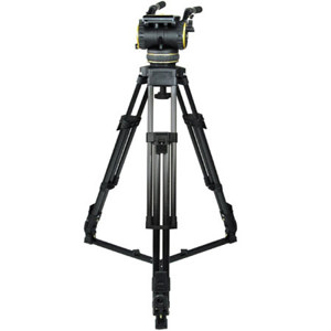  Cartoni S421 C20S Aluminum Tripod System with C20S Head with 1-Stage Heavy-Duty Tripod & On Ground Spreader, Supports 61 lbs, Maximum Height 65.0" 
