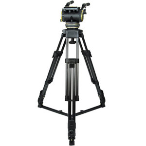  Cartoni S519 C20S Aluminum Tripod System with C20S Head, 2-Stage Heavy-Duty Tripod & On Ground Spreader, Supports 61 lbs, Maximum Height 72" 