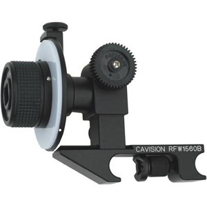  Cavision Mini Single Wheel Follow Focus with Canon Gear for Prosumer & Mini-DV Cameras - Attaches to Standard 15mm Rods - for use with  Gear Rings 