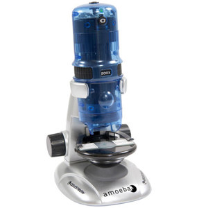  Celestron Amoeba Dual Purpose 10x, 60x and 200x Power Digital Microscope (Blue) 