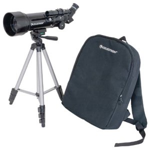  Celestron Travel Scope 70 Portable Refractor Telescope with Altazimuth Mount, 400mm (15.75") Focal Length 
