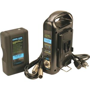 Cool-Lux Sony V-Mount 130Wh Li-ion Battery with Dual Charger for CL500 and CL1000 Series LED Lights 