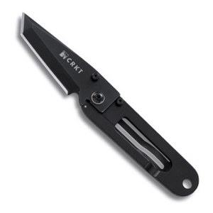  CRKT K.I.S.S. in the Dark Black Folding Tanto Knife with Razor Edge 
