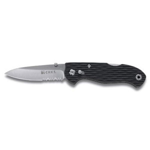  CRKT Lake 111 Z 2 Folding Knife, 2.5" Combination Edge Blade, L.B.S. Safety 