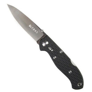  CRKT Lake 111 Z Folding Knife, 3.125" Razor-Sharp Plain Edge Blade, L.B.S. Safety 