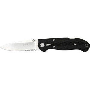 CRKT Lake 111 Z Folding Knife, 3.125" Combination Edge Blade, L.B.S. Safety 