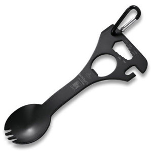  CRKT Eat'N Tool XL - Spoon, Fork, Bottle Opener, Screwdriver/Pry Tip, Can Opener, Wrenches, Black 