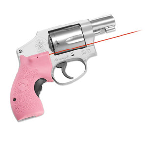  Crimson Trace LG-105 LaserGrips Red Laser Sight for S&W J-Frame Round Butt Revolvers, Polymer, Front Activation, Pink 
