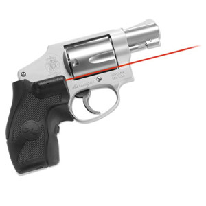  Crimson Trace LG-405H LaserGrips Red Laser Sight for S&W J-Frame Round Butt Revolvers, IWB Holster Included, Rubber Overmold, Front Activation 