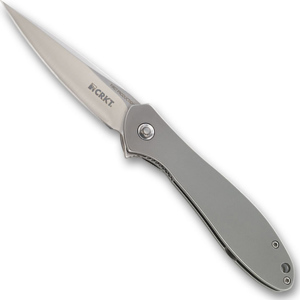  CRKT Onion Eros Small 2.03" Plain Blade Folding Knife, Stainless Steel Handle, IKBS Pivot System 