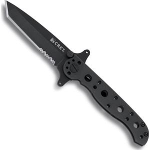  CRKT M16 Special Forces Black EDP Tanto Folding Knife, 3" Combo Edge Blade, Dual flippers, Frame Lock 