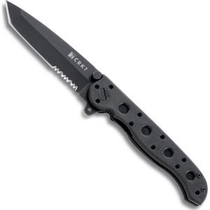  CRKT M16  EDC Tanto Folding Knife, 3" Combo Black EDP Blade, Glass-Filled Nylon Handle, AutoLAWKS Safety System 