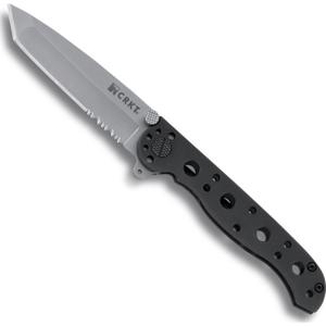  CRKT M16 Tanto 3.125" Combo Edge EDC Folding Knife, Frame Lock, Flipper, Bead-Blast Blade 
