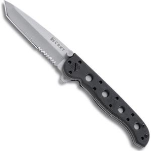  CRKT M16  EDC Tanto Folding Knife, 3" Combo Bead-Blast Blade, Glass-Filled Nylon Handle, AutoLAWKS Safety System 