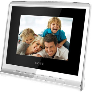Coby DP356 3.5in Digital Photo Frame, Alarm Clock, Wht: Picture 1 regular