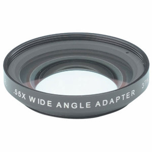  Century Optics .55x Wide Angle Converter for Digital Video Cameras with 37mm Lens Front Diameter, with 27, 30 & 30.5mm Rings 