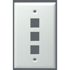 DataComm Electronics 3 Port Keystone Plate, White: Picture 1 regular
