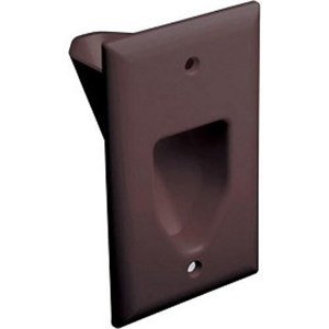 DataComm Electronics 1-Gang Recessed Low Voltage Cable Plate 45-0001-BR