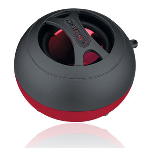 Dbest Solo Bluetooth Rechargeable Mini Speaker, Black with Red Band: Picture 1 regular